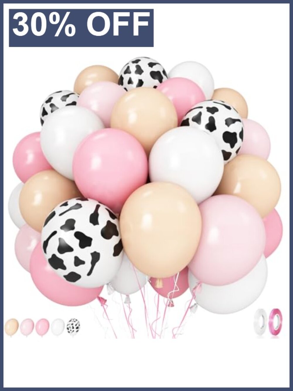 60pc Cow Print Latex Balloons 12 Inch Party Decorations Set